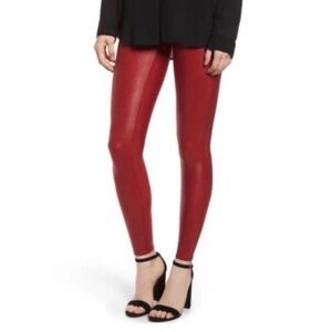 Spanx Women's Faux Leather Red Leggings